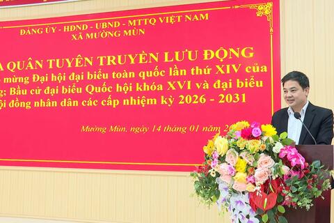 Mường Mùn ra quân tuyên truyền lưu động, tạo khí thế hướng tới Đại hội XIV của Đảng và bầu cử Quốc hội khóa XVI