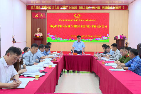 UBND XÃ MƯỜNG MÙN HỌP THÀNH VIÊN THÁNG 6 NĂM 2026