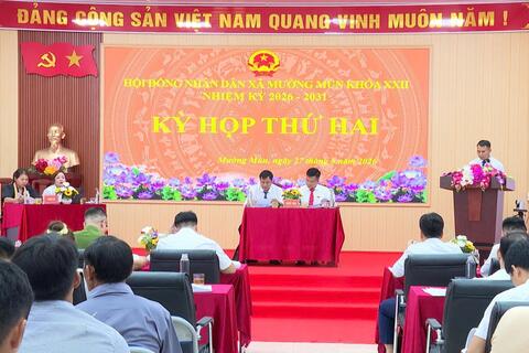HĐND xã Mường Mùn tổ chức thành công Kỳ họp thứ Hai, khóa XXII, nhiệm kỳ 2026–2031