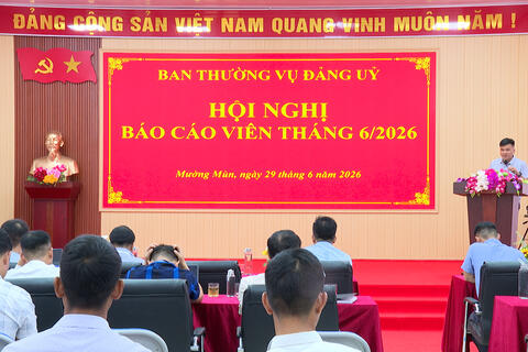 MƯỜNG MÙN TỔ CHỨC HỘI NGHỊ BÁO CÁO VIÊN THÁNG 6 NĂM 2026