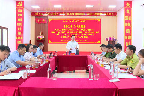 Đảng ủy xã Mường Mùn giao ban công tác nội chính