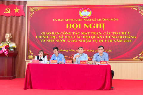 Mường Mùn giao ban công tác Mặt trận và các tổ chức chính trị - xã hội quý III năm 2026